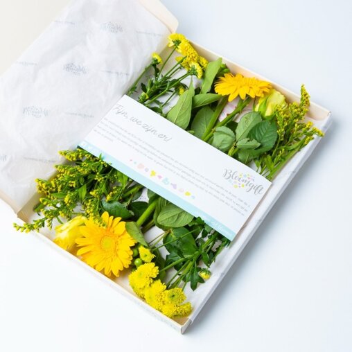 Brievenbus Boeket geel pakket
